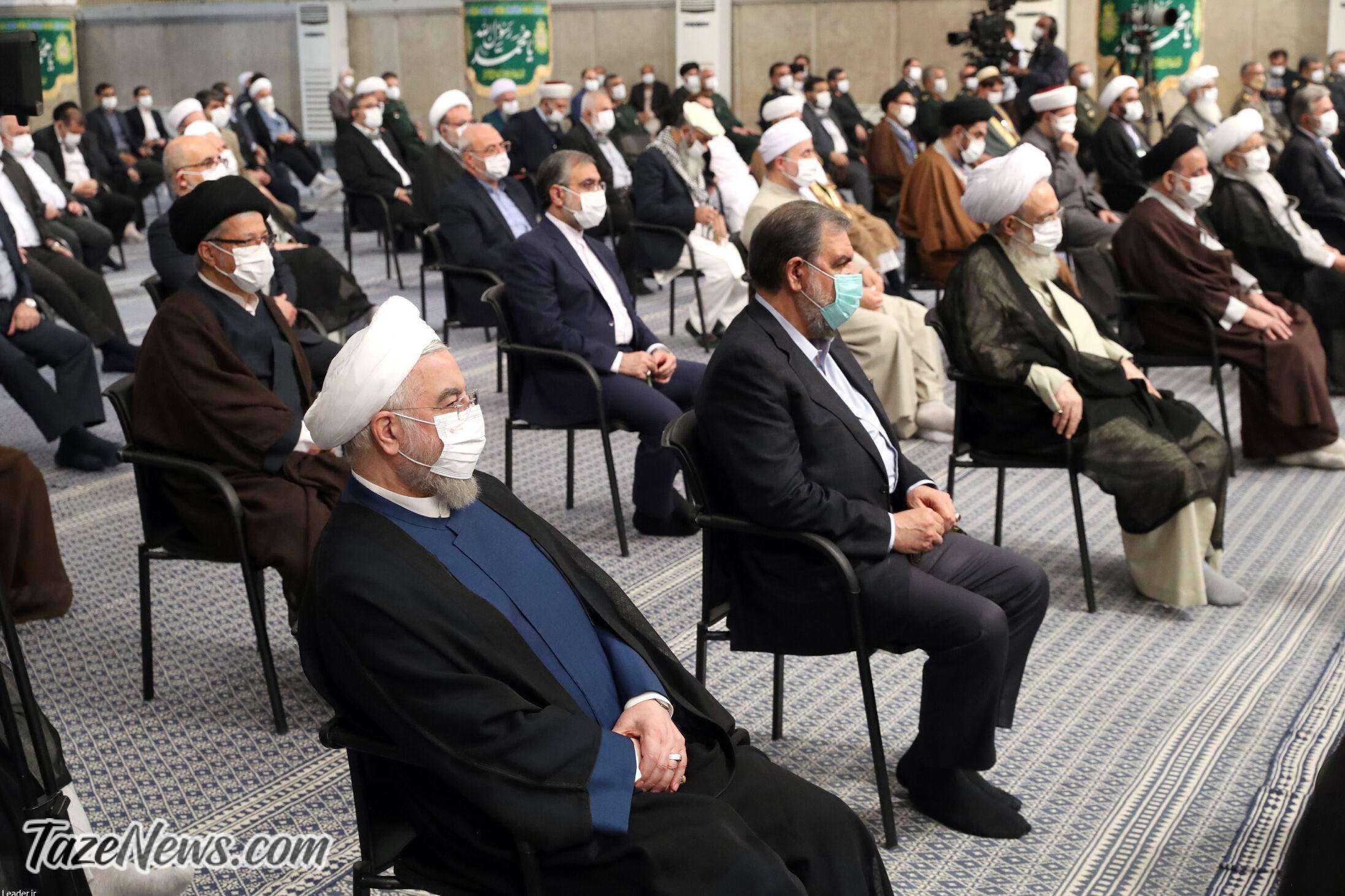 روحانی در دیدار مسئولان با رهبر انقلاب