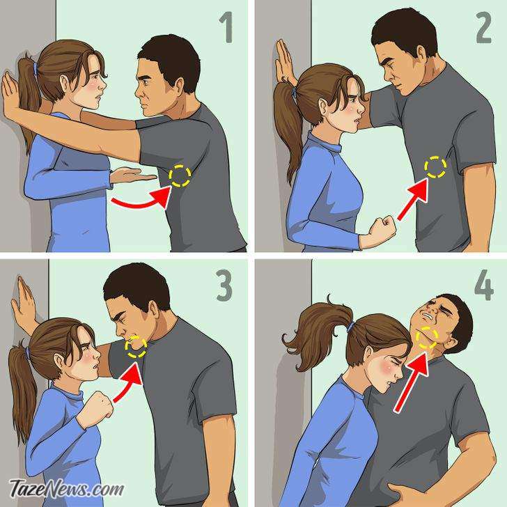 اگر مهاجم شما را به دیوار چسباند