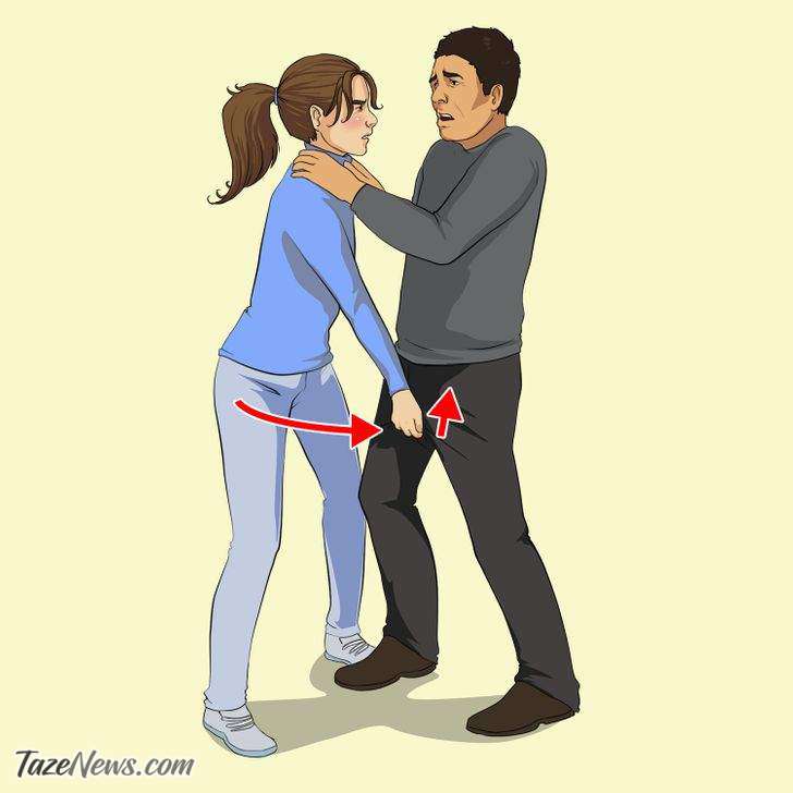 اگر مهاجم از جلو شما را گرفته بود