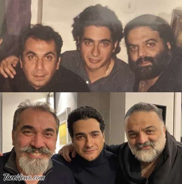 لیرضا عصار و سیامک انصاری در آغوش همایون شجریان