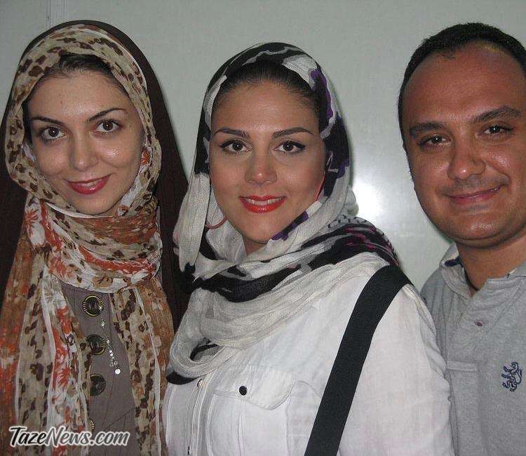 احسان کرمی و همسرش با آزاده نامداری