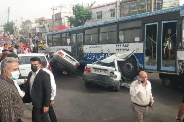 تصاذف اتوبوس شرکت واحد