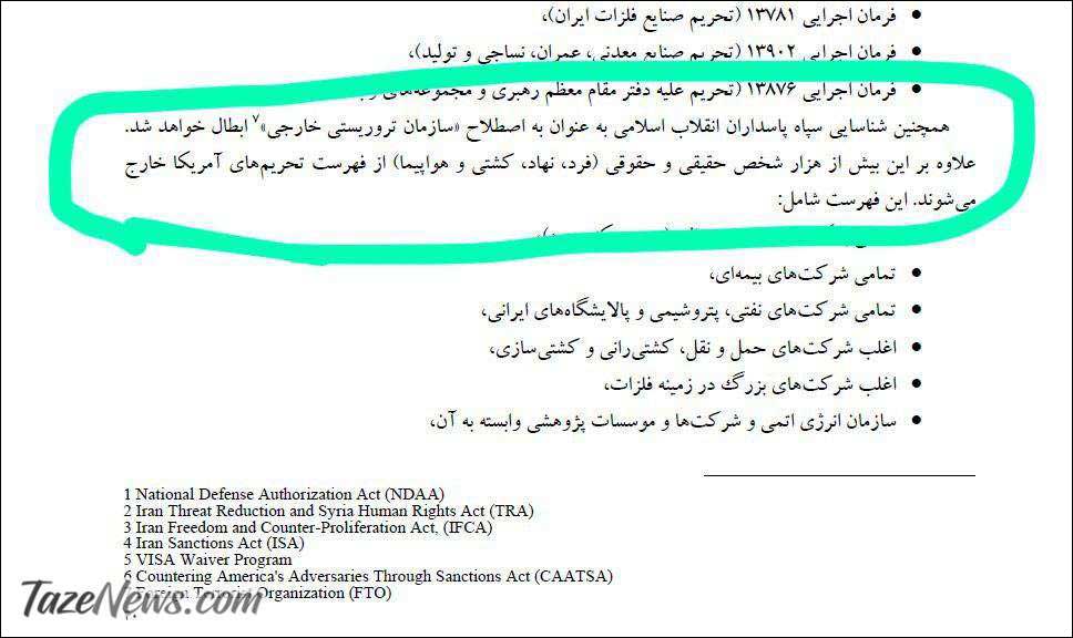 متن گزارش ظریف در مورد مذاکرات
