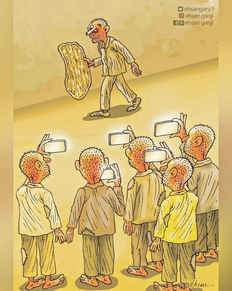 کارتون درباره گرانی نان