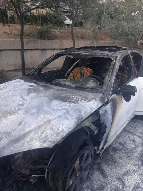 آتش گرفتن «بنز» در بزرگراه