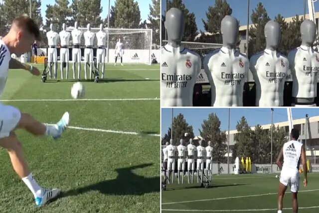 دیوار دفاعی ربات‌ها مقابل بازیکنان رئال مادرید