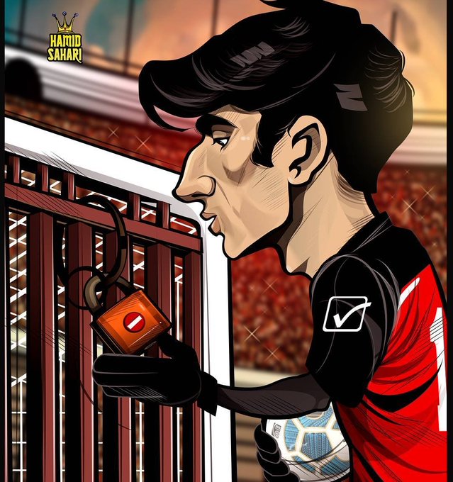 کارتون درباره بیرانوند و پرسپولیس