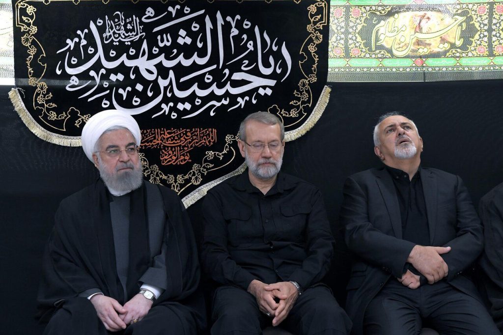 جواد ظریف و علی لاریجانی در کنار حسن روحانی