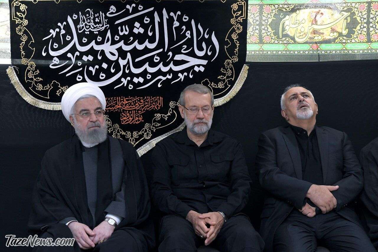 جواد ظریف و علی لاریجانی در کنار حسن روحانی