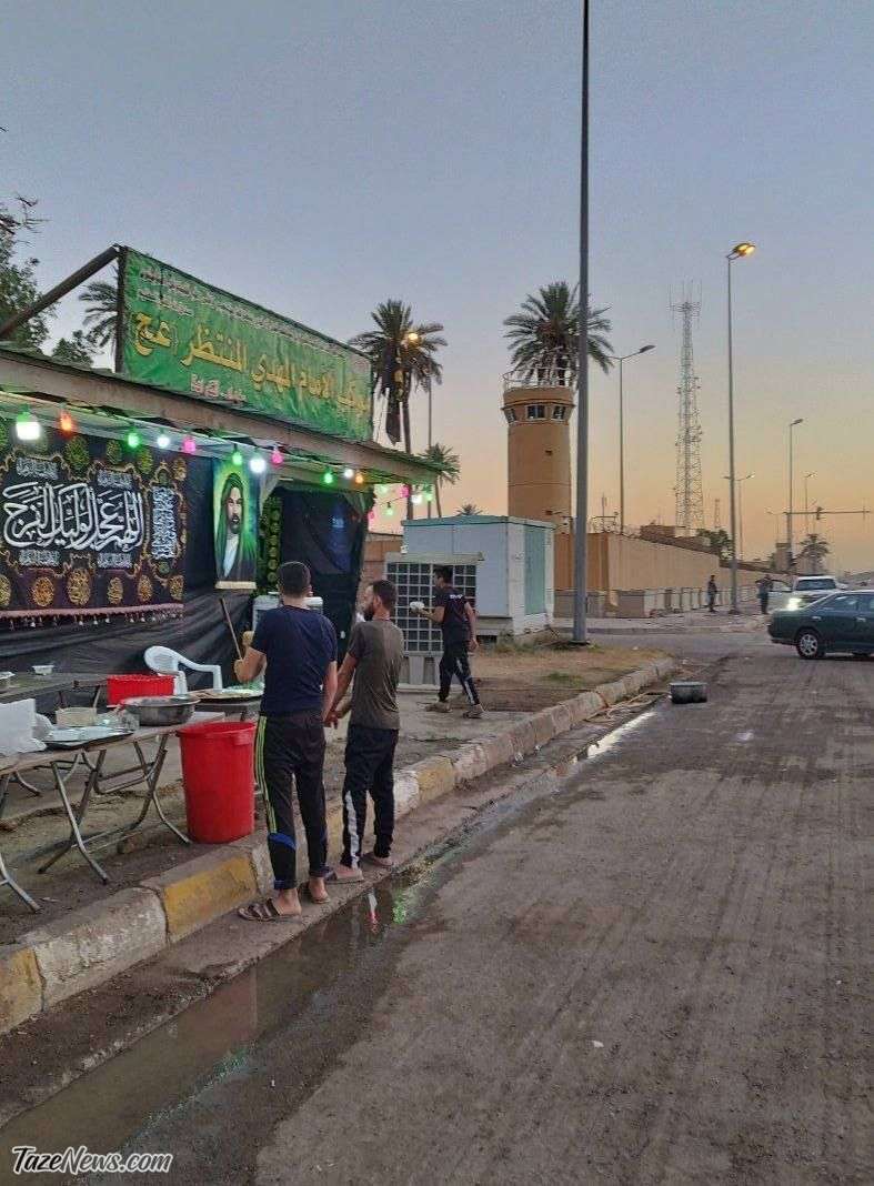 موکبی در کنار سفارت آمریکا در بغداد