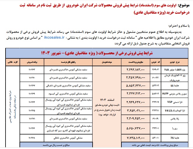 پیش فروش ایران خودرو
