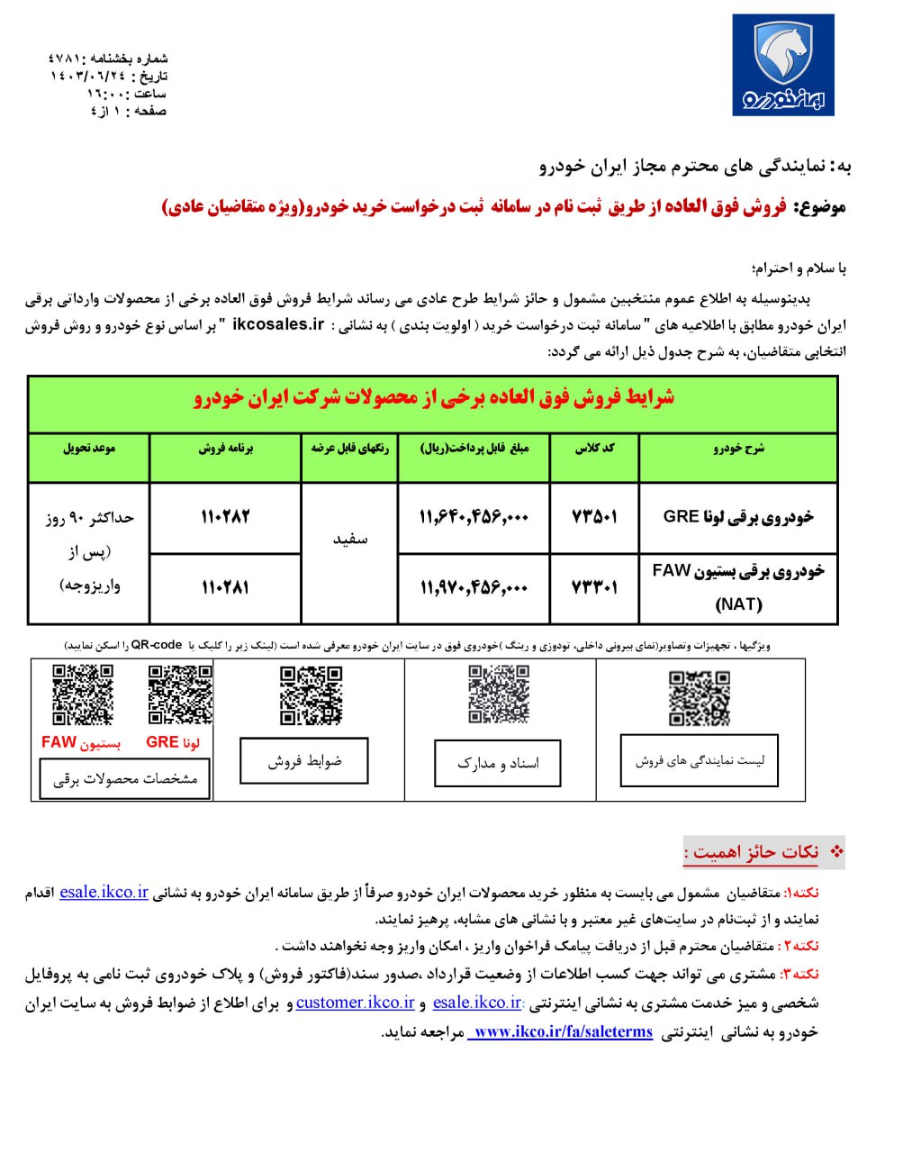 فروش فوق‌العاده خودرو